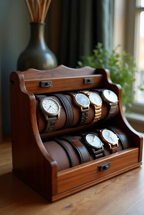 Make a watch racks color dark brown 