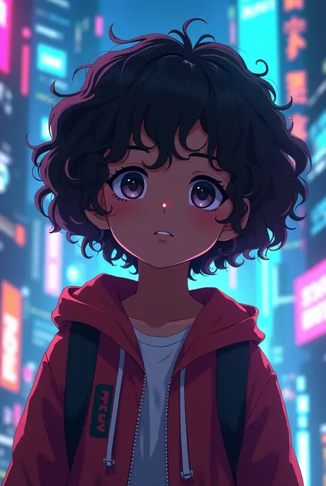 Anime girl ,dark skin and short curly hair zenless zone zero game