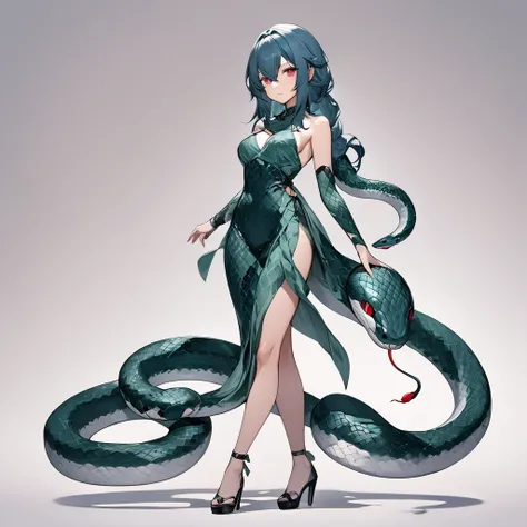 woman,  full body shot,snake girl