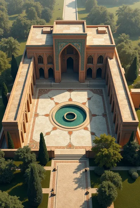 Describe to me the first university in Iran built by Amir the Great during the Qajar era during the time of Nasir al-Din Shah Qajar in Iran with Iranian architecture and art. 