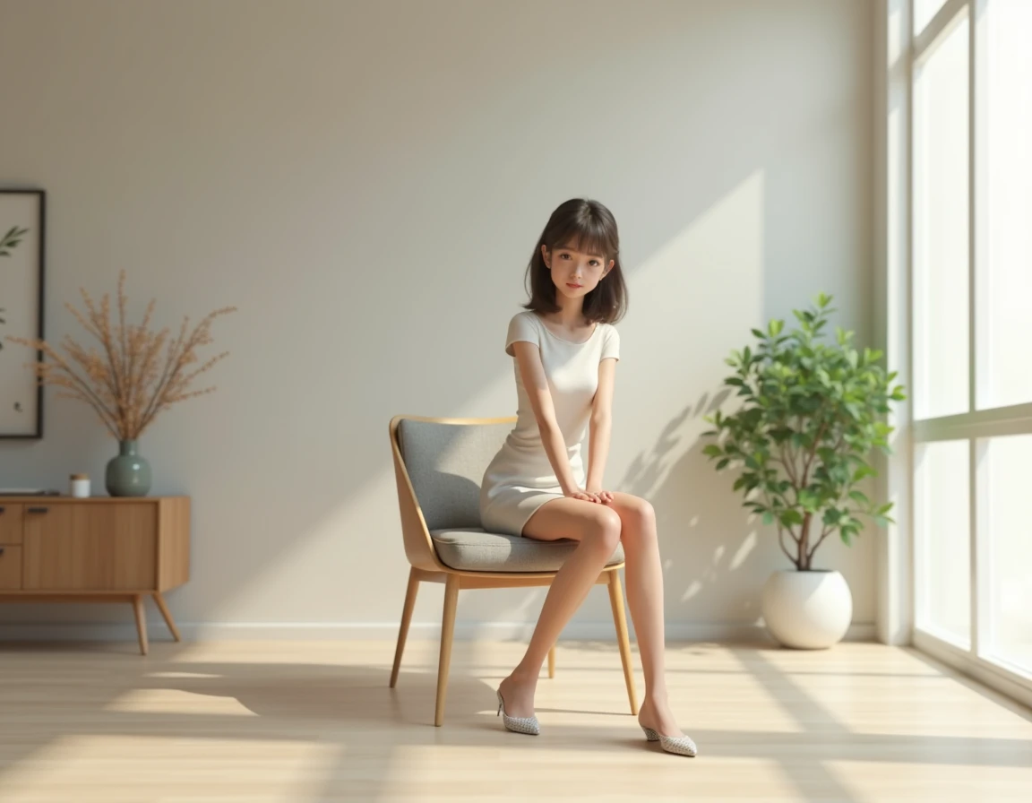 suzuka sit on chare 3d  realistic image 