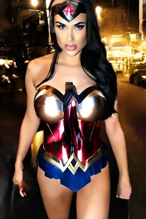    Cool and attractive    な顔立ちの 、     Wonder Woman costume with a cool and charming face  、     beautiful young woman  、18 years old、         Toned Muscles    、 Cool and attractive      、  Sharp Eye、 Big Breasts  、