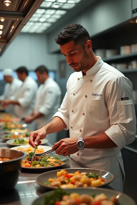 Ronaldo making hotel food 