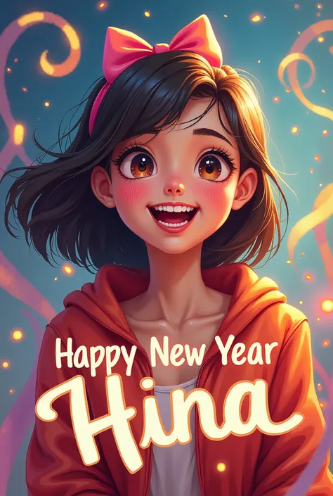 Create a DP and I write in it "happy new year Hina"