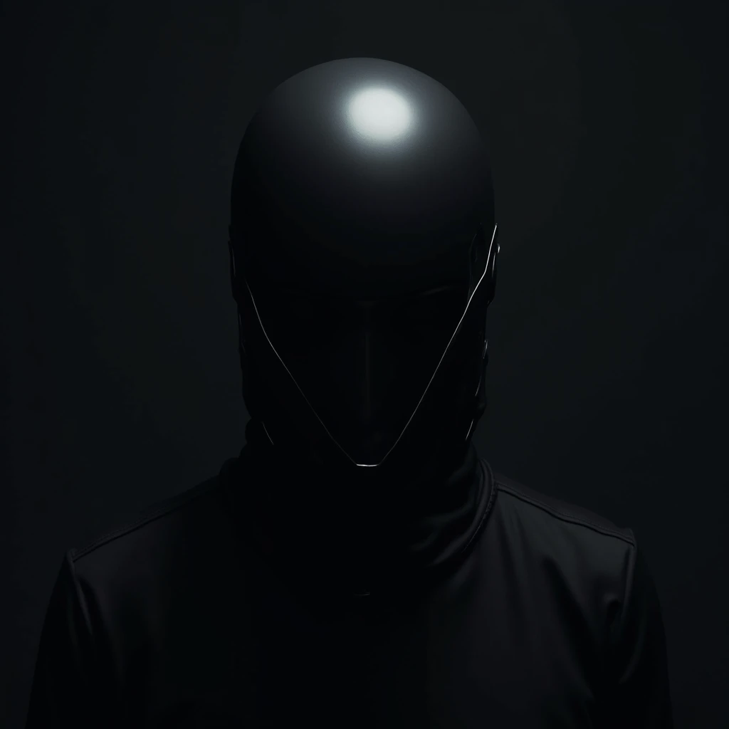 the helmet, black eyes