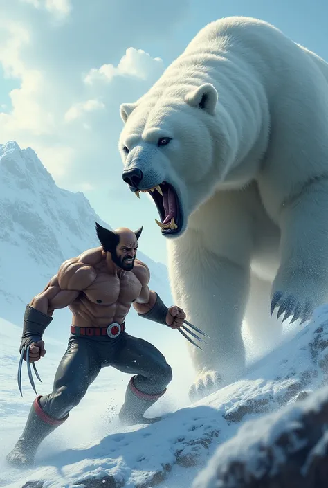 Wolverine with a Polar Bear.