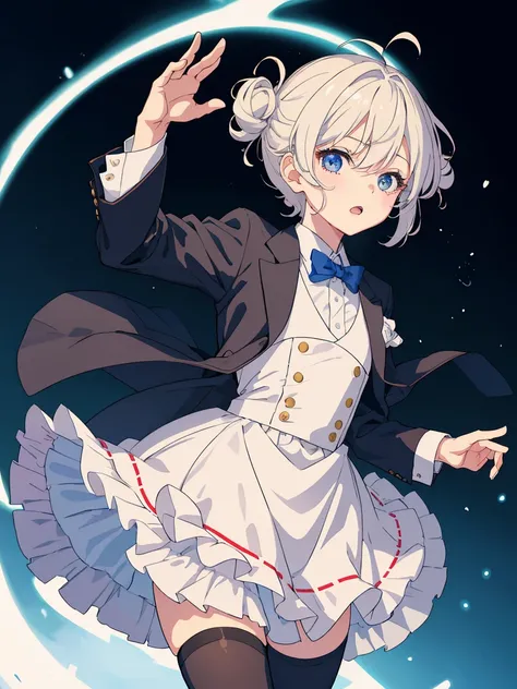  boys（（かわいい boys、Shota、、The hairstyle is a fluffy hairstyle、 wearing a suit））、 high image quality、 Im running with a girl grabbing my hand、 girls are wearing dresses、A girl is in front 、 white background、Design