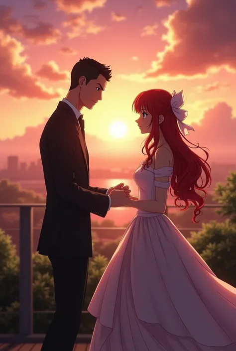 Creat a video in which ronaldo is proposing the anime character rias griamore from  high school dxd