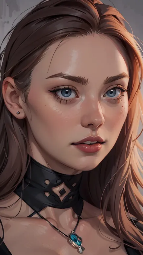   Close-up of a woman wearing a black blouse and a black bra  ,  Charlie Bowater art style , estilo Charlie Bowater, portrait de vampiro, arte do personagem Charlie Bowater, Alena Aenami and germ of art, Neoartcore e Charlie Bowater,   Charlie Bowater rich...