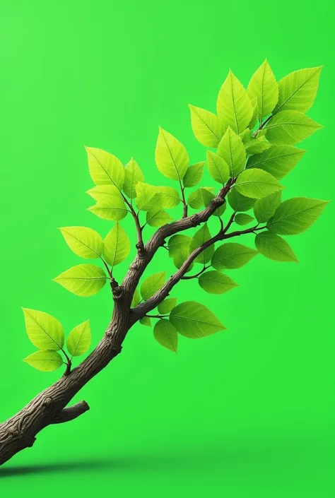 Tree branch with green leaves 