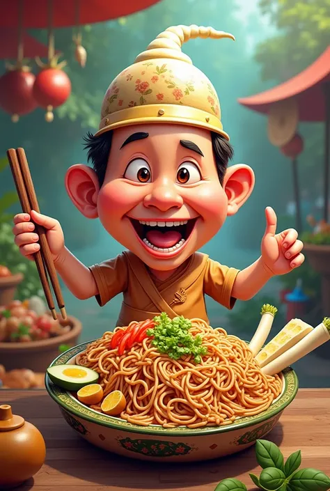 Ketoprak food photo caricature 