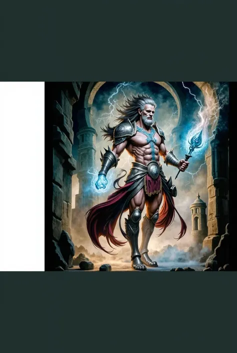 Merlin the 12-century wizard depicted in traditional English mythology, full body portrayed with a muscular physique and a perfect body frame, captured in a full body portrait reminiscent of ancient medieval artwork, showcasing his powerful and magical pre...