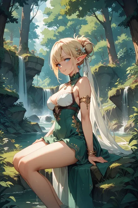 An elf in a forest