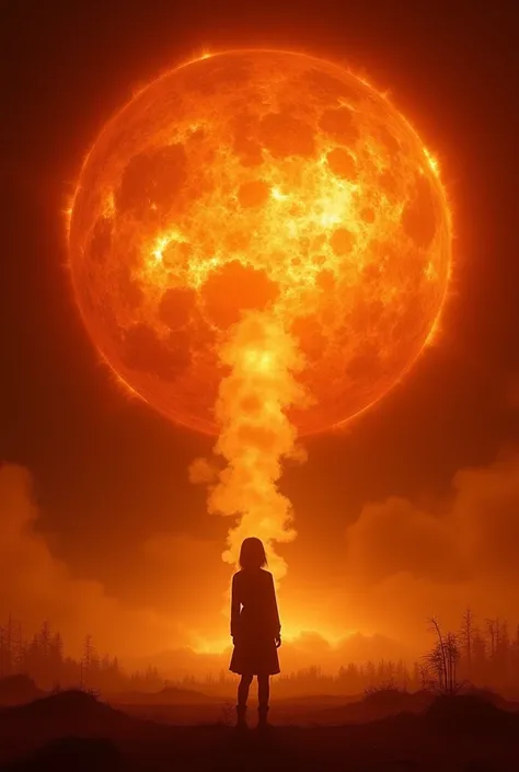 1girl standing at sun surface. looking huge solor tornado.focus on solar tornado. close-up of solar tornado.polar vortex.at ground, there is Solar flare, Solar spicule,solar prominence,Solar plage ,solar corona,coronal loops,dark filament,chromosphere,Sola...