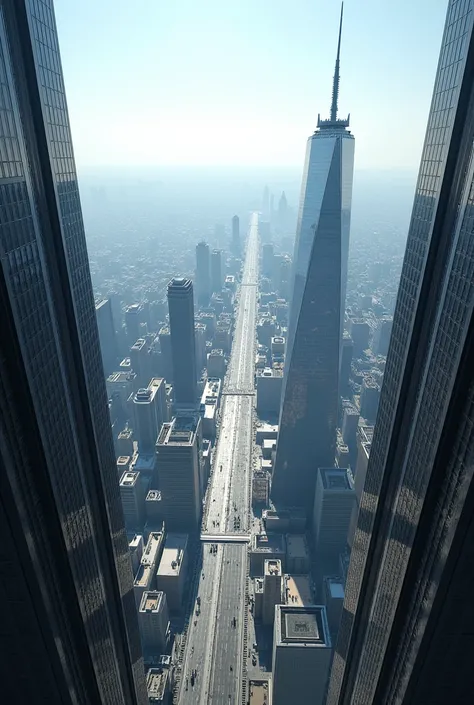 Wide open area view at the top of a building