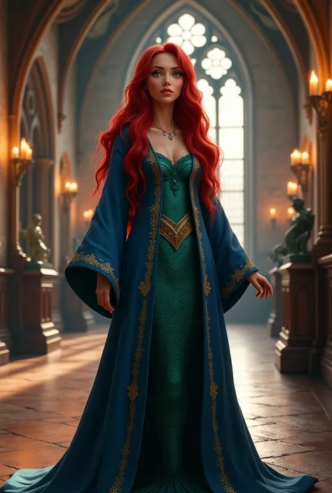 Ariel dressed in Ravenclaw uniform at Howarts