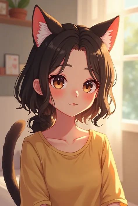 A cute older sister with cat ears