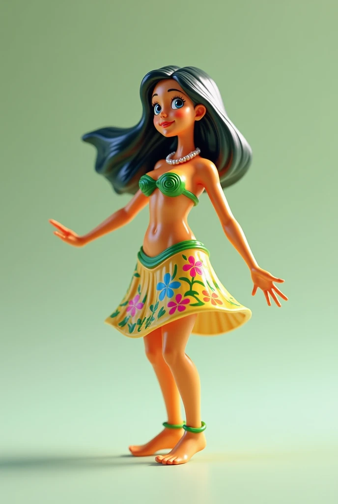 Shiny plastic hula girl figurine