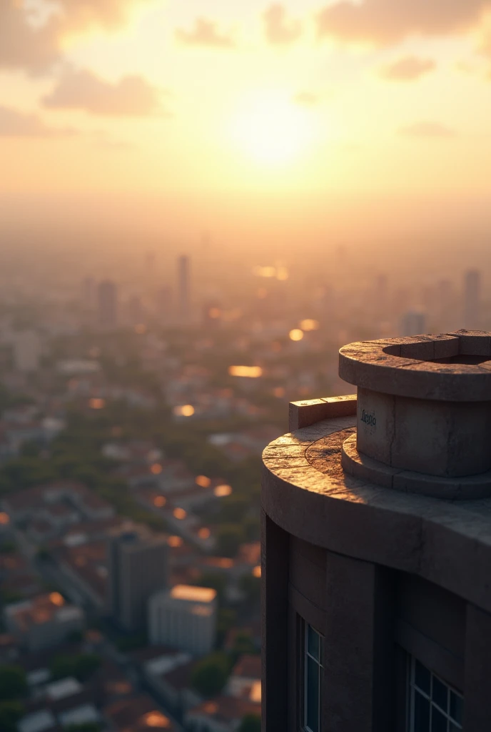 Empty scenery from a top of a building in the late afternoon