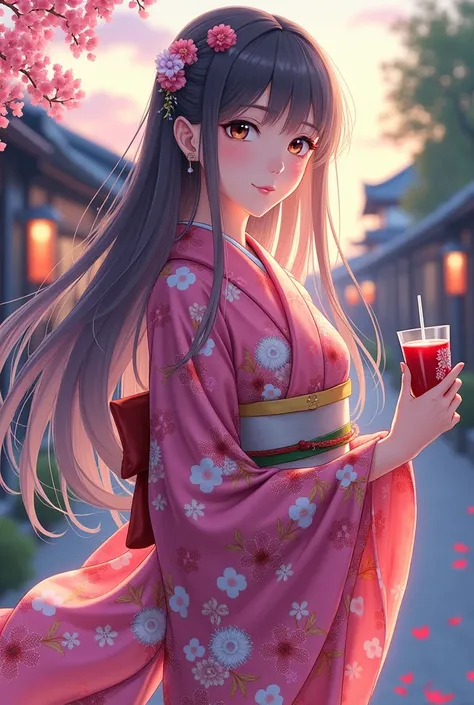 Anime girl in a yukata