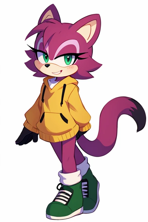 Female furry teenager purple weasel fluffysonic style