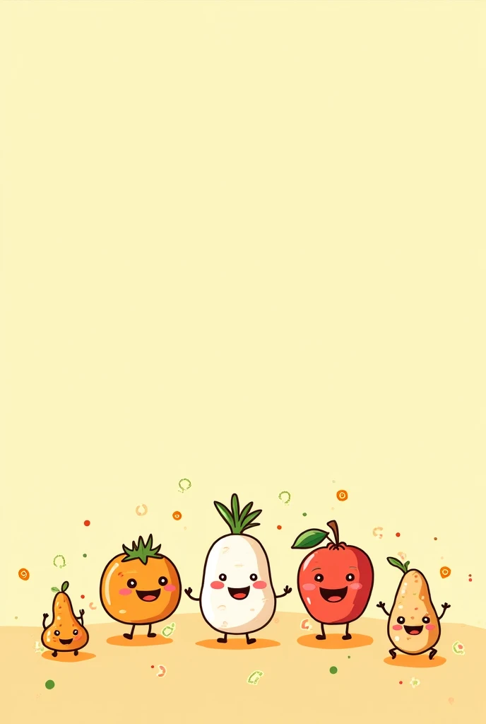 A cute drawing on healthy food 