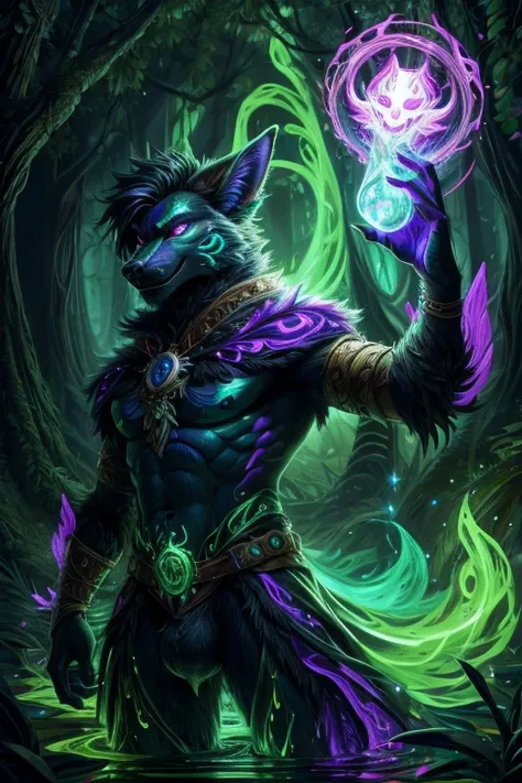 Spirit of Nature magic(Specialization: Acid), male, anthro