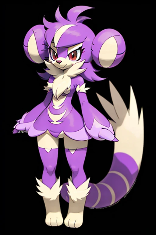 Female furry teenager purple weasel pokemonai-fan-v style