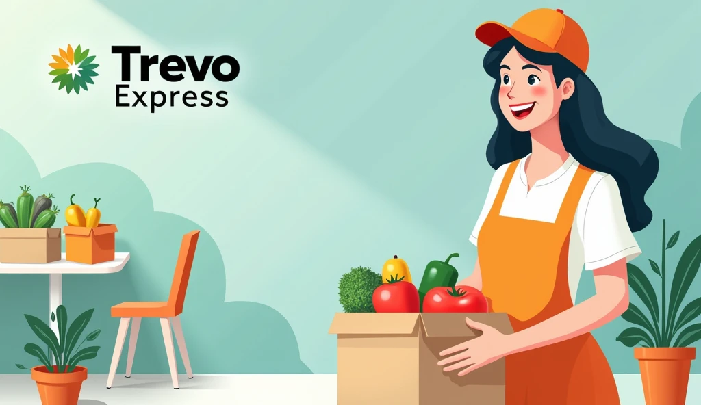  Generate an image for an Ifood online grocery banner with the name of the center "Trevo Express " " Convenience that reaches you "