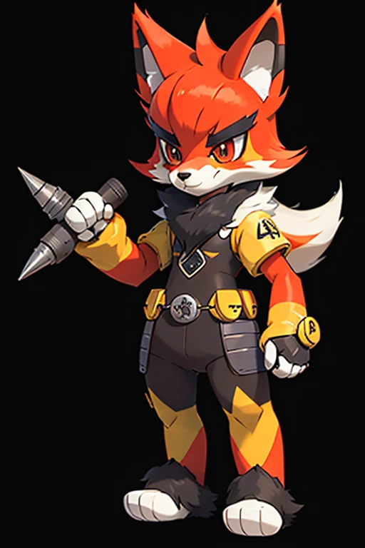 Female furry teenager red fox nimbot pokemonai-fan-v style