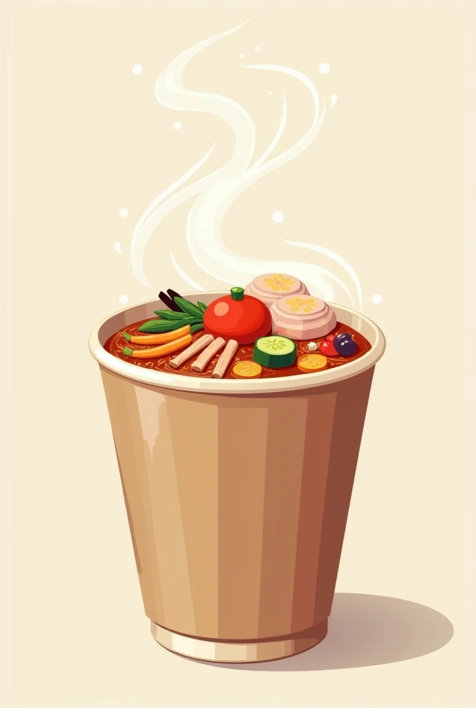 Hot pot paper cup 2D