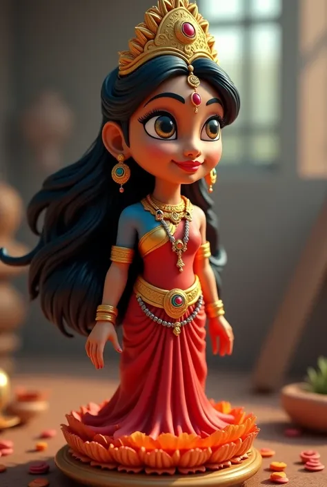 Generate to cinematic 3D cartoon style 3. **Mother Parvati**:

X

i

Mother Parvati was born in the house of Himalaya. She is the wife of Lord Shiva and symbolizes power, creation, and preservation. She is worshipped for the balance of life and protection ...