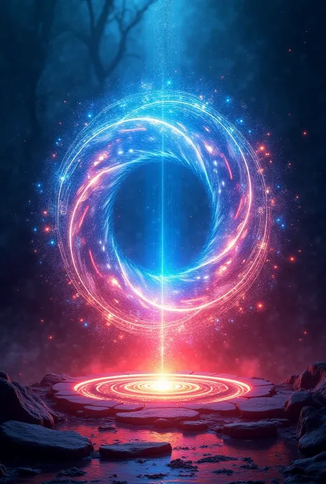 magic blue and red portal, with shine bright