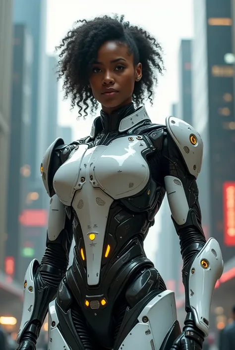 Black woman in robot suite