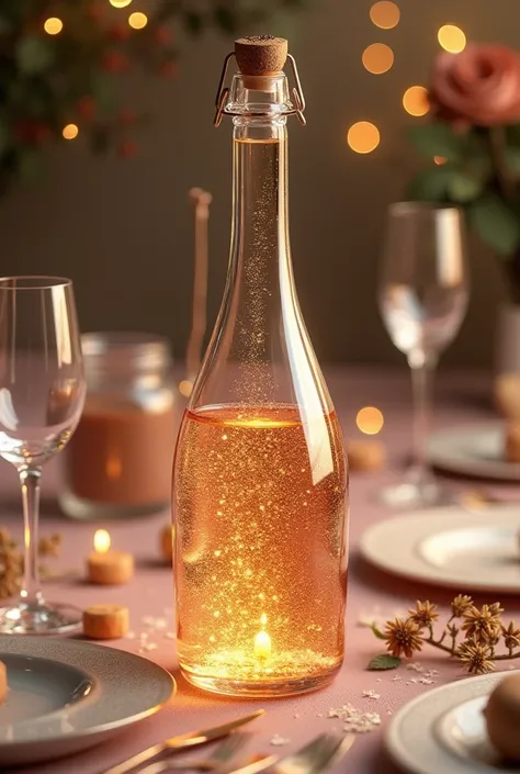 3D Element For Champagne Bottle Composition 