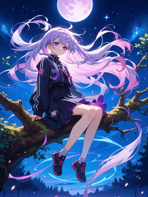 score_9, score_8_up, score_7_up, source_anime,
surreal, 
1girl,Kpop idol, very long hair, floating hair,glowing hair, 
 night scene,moon in the sky,purple hues,starry night,dreamlike atmosphere,glowing edges,mystical,high contrast,ethereal light,sitting on...