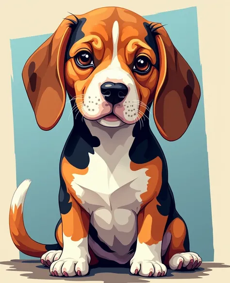 (Beagle dogs   ),(best pose),(best angle), (Best Representation ),  Eduardo Cobra Acor Chorchoament , multidimensional geometric wall portrait, Artistically,  chibi,o 08k,  pretty face, Colouring,