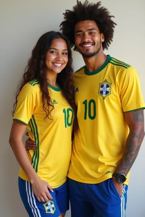 A gire her name is Tasmiya she standing with her boyfriend her boyfriend name is Forhad her boyfriend ware Argentina national team jersey and she wear Brazil national team jersey they both are very cute