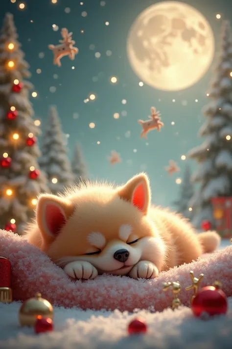 Sleeping Sweetly: A Cute Dog’s Christmas and New Year 2025 Adventures in Dreamland