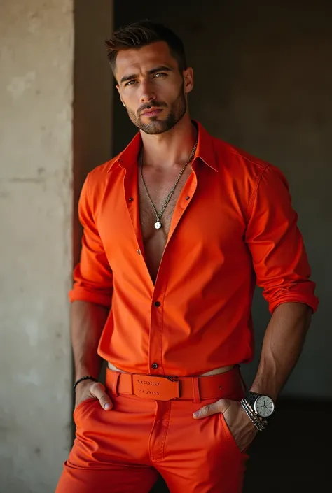 hot and sexy male in russian bareback favourite coloured shirt fashion outfit full body 