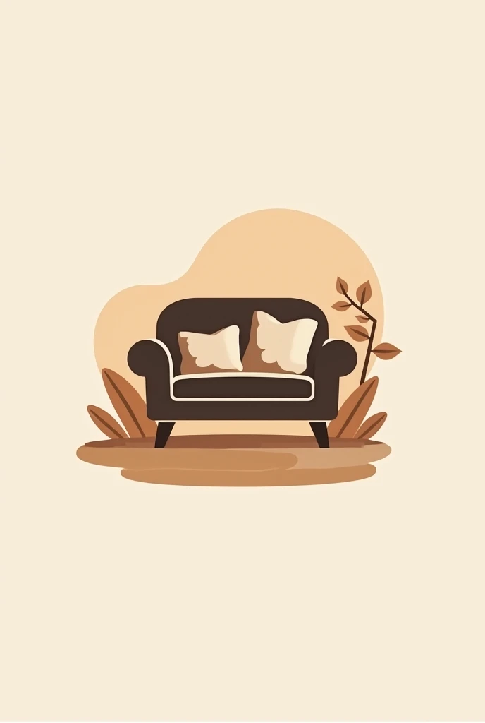 Logo sofa, wooden colours