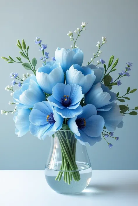 flower stylish glass blue
