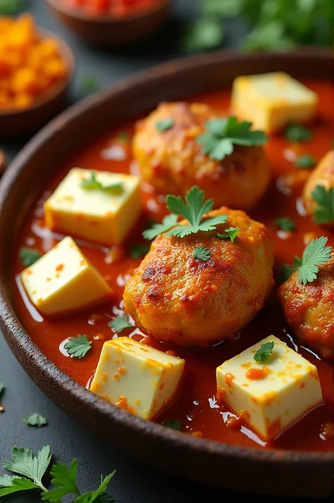 Muze paneer ka murga realistic image banakar do 