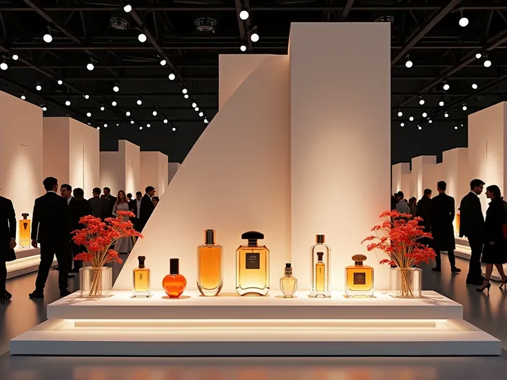 stand of perfume TONIKA in the fashion week (the packaging of the product has the shape of a teardrop)