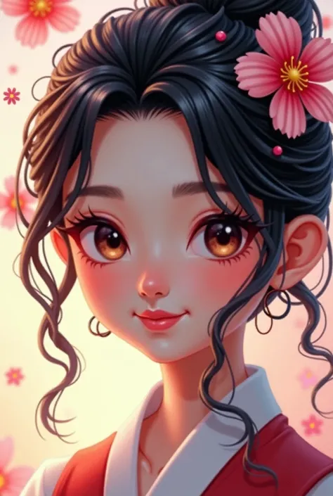 a close up of a girl with a flower in her hair, a character portrait by Li Song, trending on cg society, fantasy art, artwork in the style of guweiz, beautiful character painting, palace ， a girl in hanfu, cute detailed digital art, 8k high quality detaile...