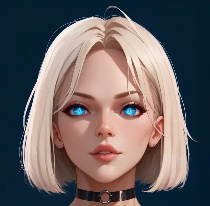 ((masterpiece)),  portrait of a cyber girl with implants, mechanical eyes ,  with a harness and an interesting background 