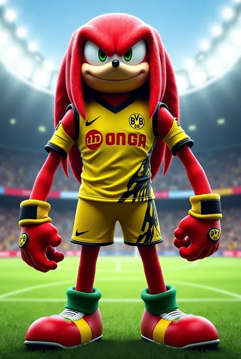 Knuckles wearing the Borussia Dormund shirt