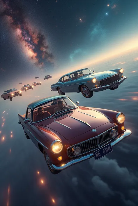 Time travel of cars in the galaxy 