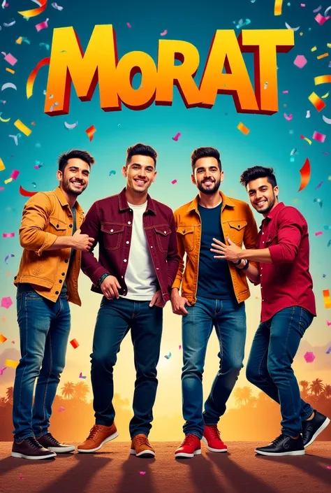 Create a poster for the Colombian band Morat congratulating Eveling Calderón on her birthday