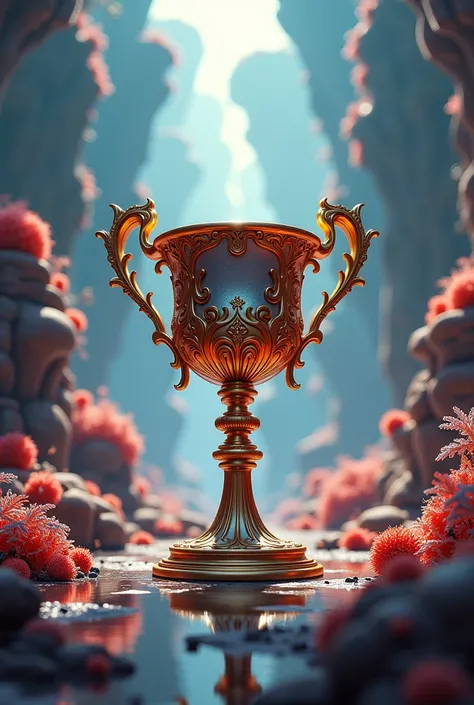 intricate surreal oil painting of a grand cup in a surreal landscape, highly detailed, photorealistic, dramatic lighting, cinematic composition, vibrant colors, dreamlike atmosphere, (best quality,4k,8k,highres,masterpiece:1.2),ultra-detailed,(realistic,ph...